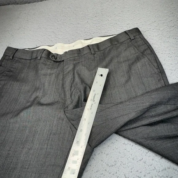 Balmain Pants Mens 38x29 Gray Dress Wool Trousers Super 120s Slim Fit Flat Front